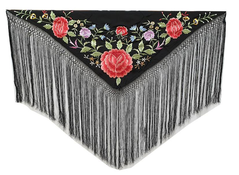 Black Embroidered Small Shawl Colours